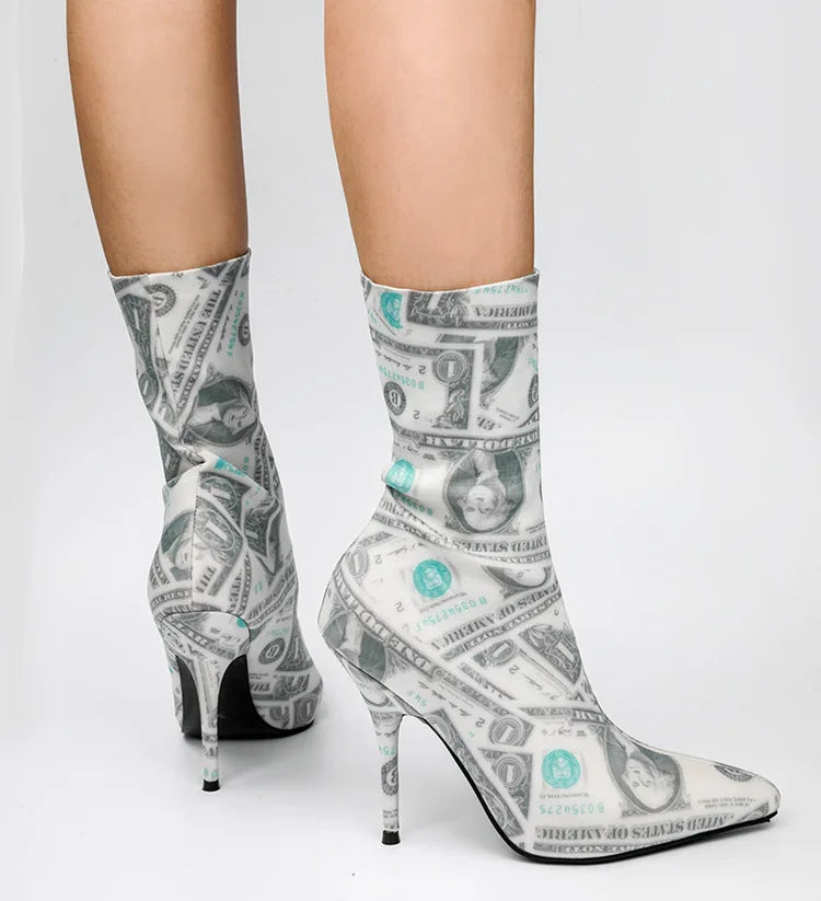 💸 UnWritten Money Moves Stiletto Booties eprolo