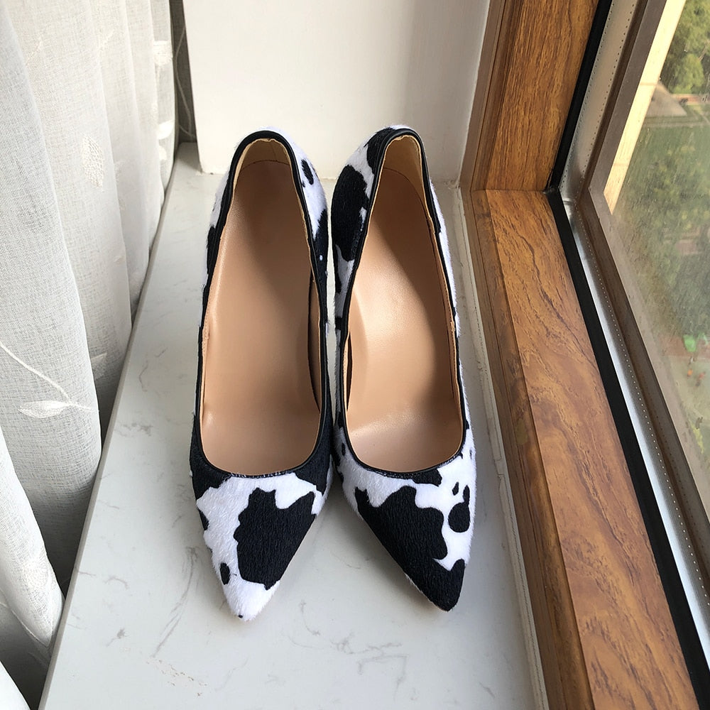 🐄 UnWritten Wild Side Cow Print Stiletto Pumps eprolo