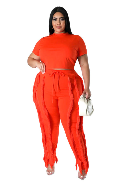 Unwritten Style | Fringe Benefits Plus-Size Pant Set The House of Stylez
