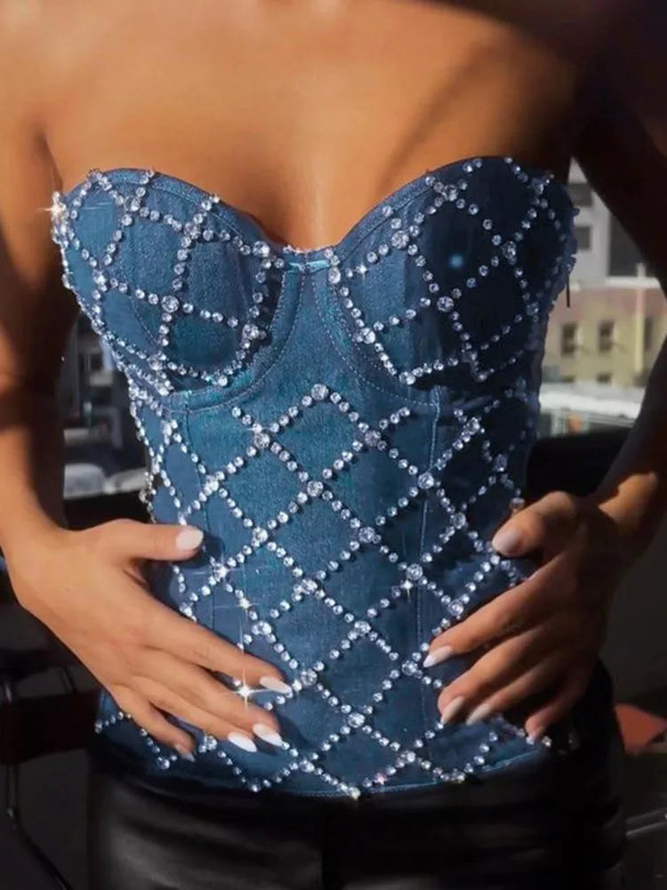 UnWritten Diamond Denim Corset Top eprolo