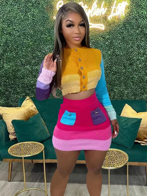 💜 UnWritten Color Rush Knit Two-Piece Set eprolo