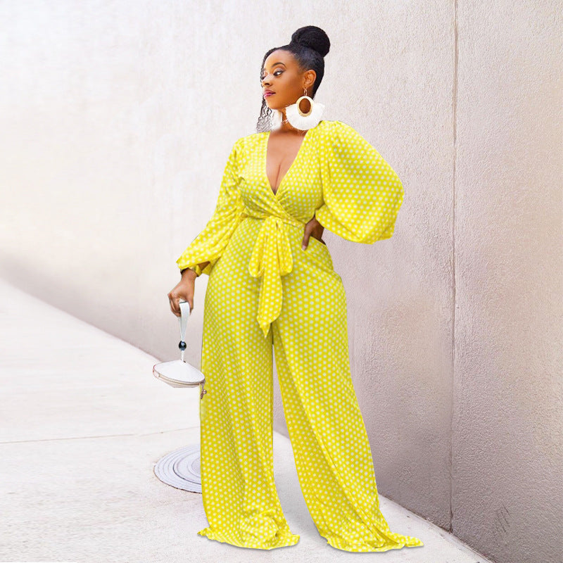 Unwritten Style — Scarlet Spotlight Polka Dot Jumpsuit eprolo