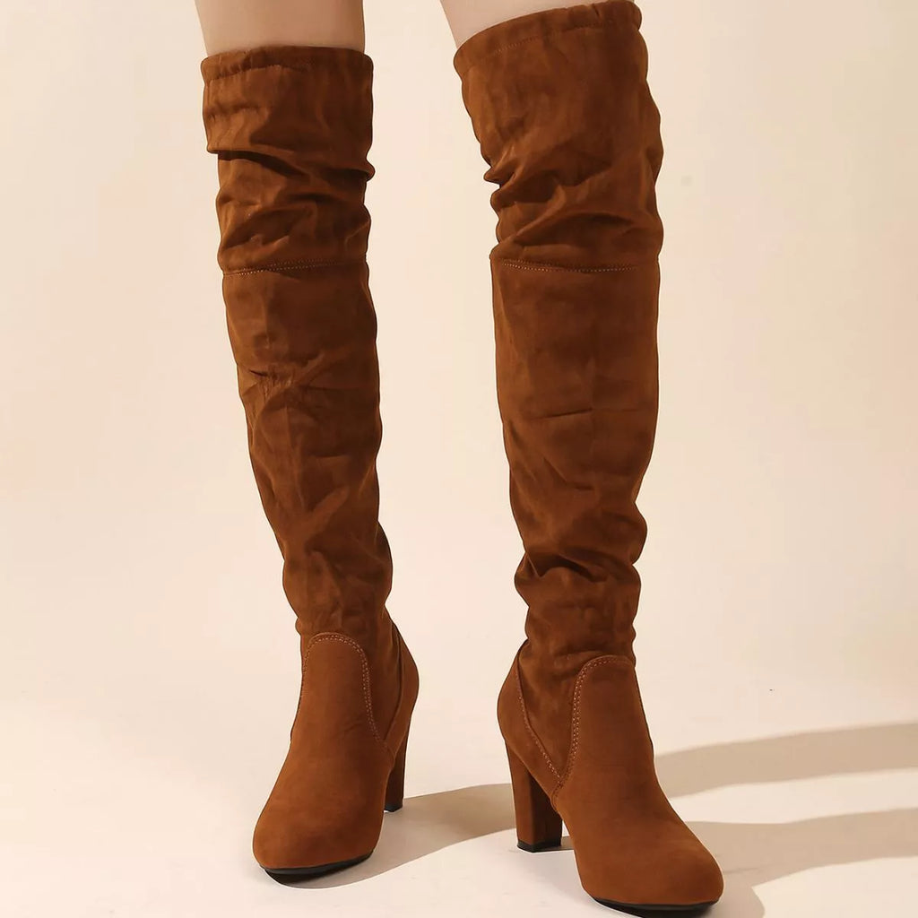 UnWritten Style — Mocha Muse Thigh-High Boots Simply Love