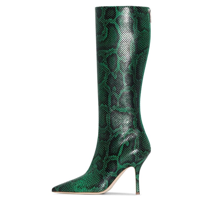 💚 UnWritten Venom Knee-High Stiletto Boots eprolo