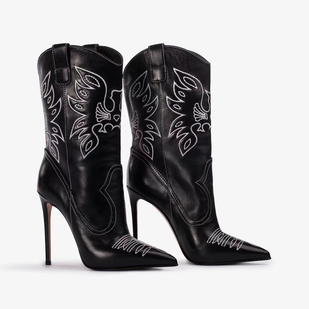 👢 Unwritten Style — Denim After Dark Stiletto Boots eprolo