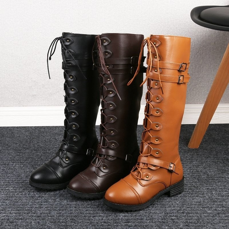 Unwritten Style — Rebel Lace-Up Knee-High Boots eprolo