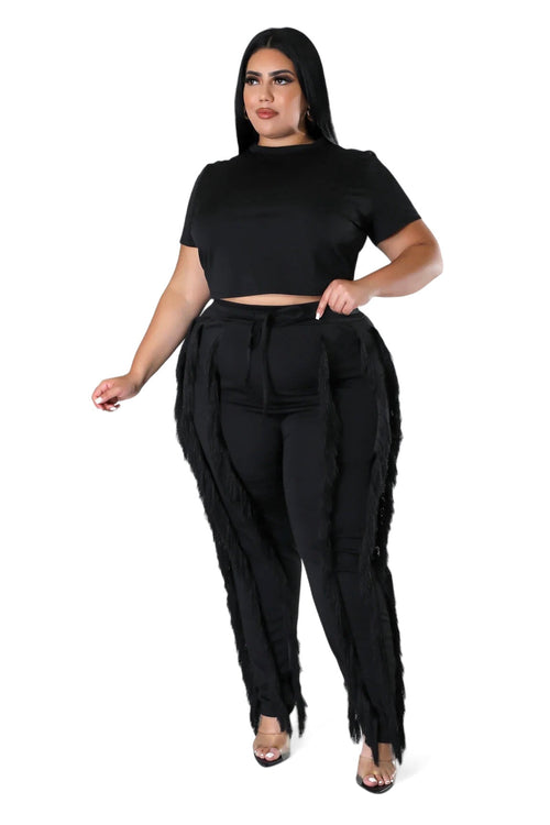 Unwritten Style | Fringe Benefits Plus-Size Pant Set The House of Stylez