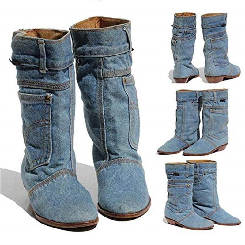 👢 Unwritten Style — Denim Rebel Boots💙 Country in My Heart