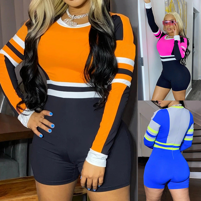Unwritten Style — Varsity Curves Colorblock Romper eprolo
