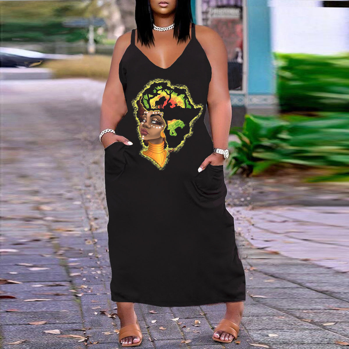 Unwritten Style — African Queen Pocket Maxi Dress eprolo