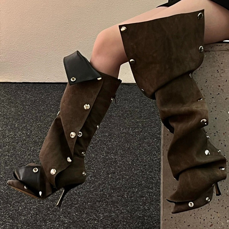 👢 Unwritten Style — Folded Attitude Studded Boots eprolo