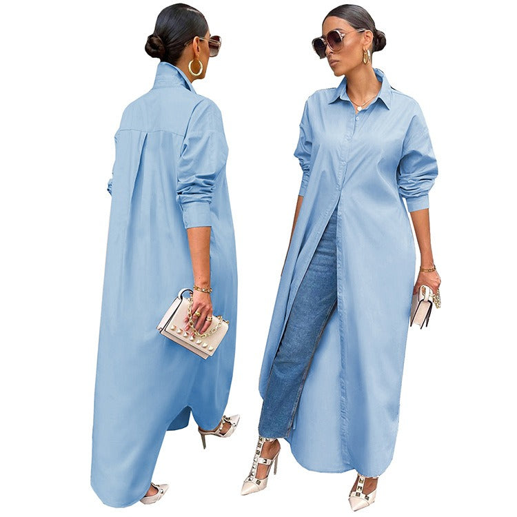 Unwritten Style — Executive Flow Maxi Shirt Dress eprolo