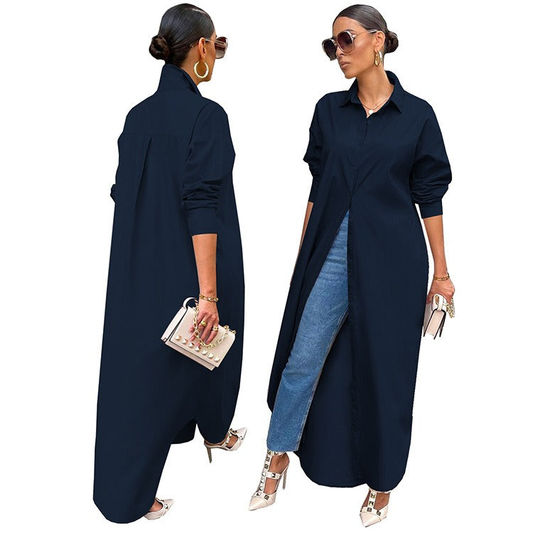 Unwritten Style — Executive Flow Maxi Shirt Dress eprolo