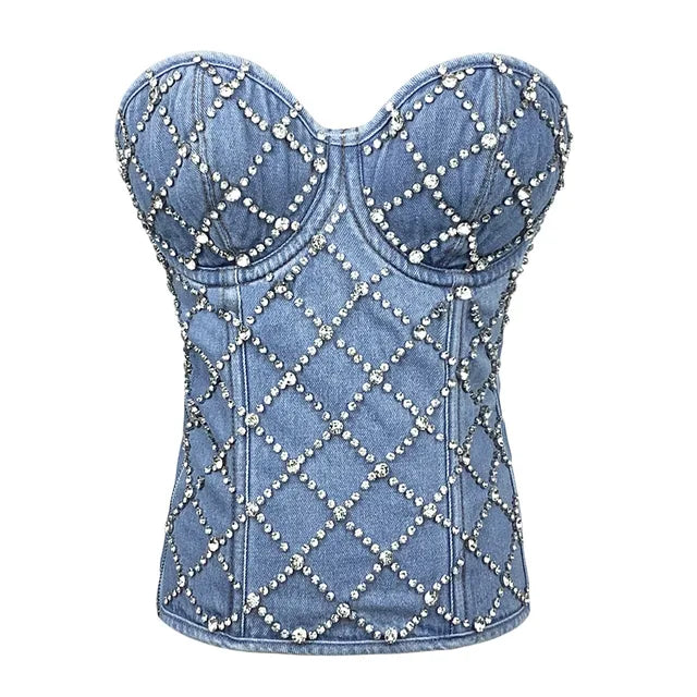 UnWritten Diamond Denim Corset Top eprolo