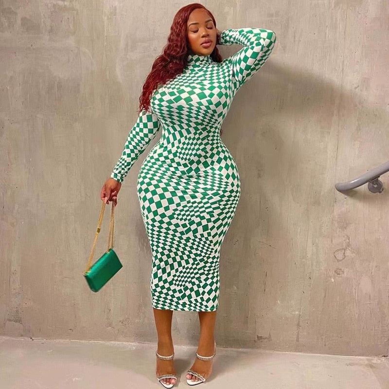 Unwritten Style — Checkered Illusion Midi Dress eprolo