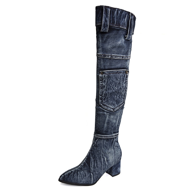 👖 UnWritten Denim District Knee-High Boots eprolo