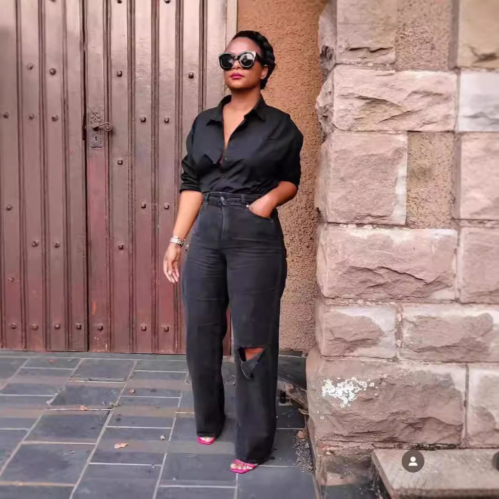 Unwritten Style – After Hours Distressed Wide-Leg Jeans eprolo