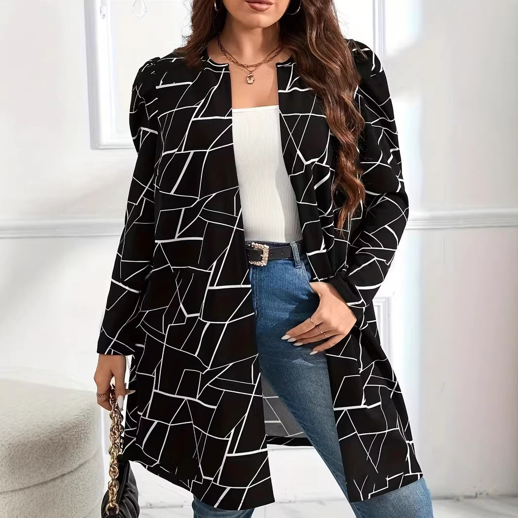 Unwritten Style — Abstract Line Longline Blazer eprolo