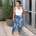 Unwritten Style – Denim After Dark Fringe Joggers eprolo