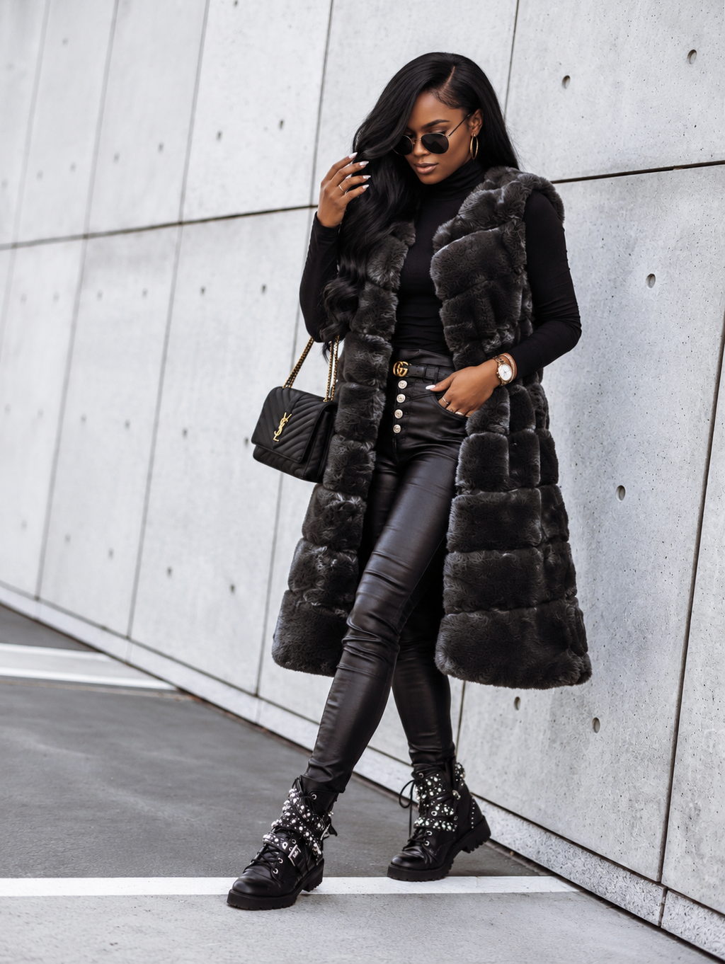 🖤 UnWritten Style — Midnight Luxe Faux Fur Vest