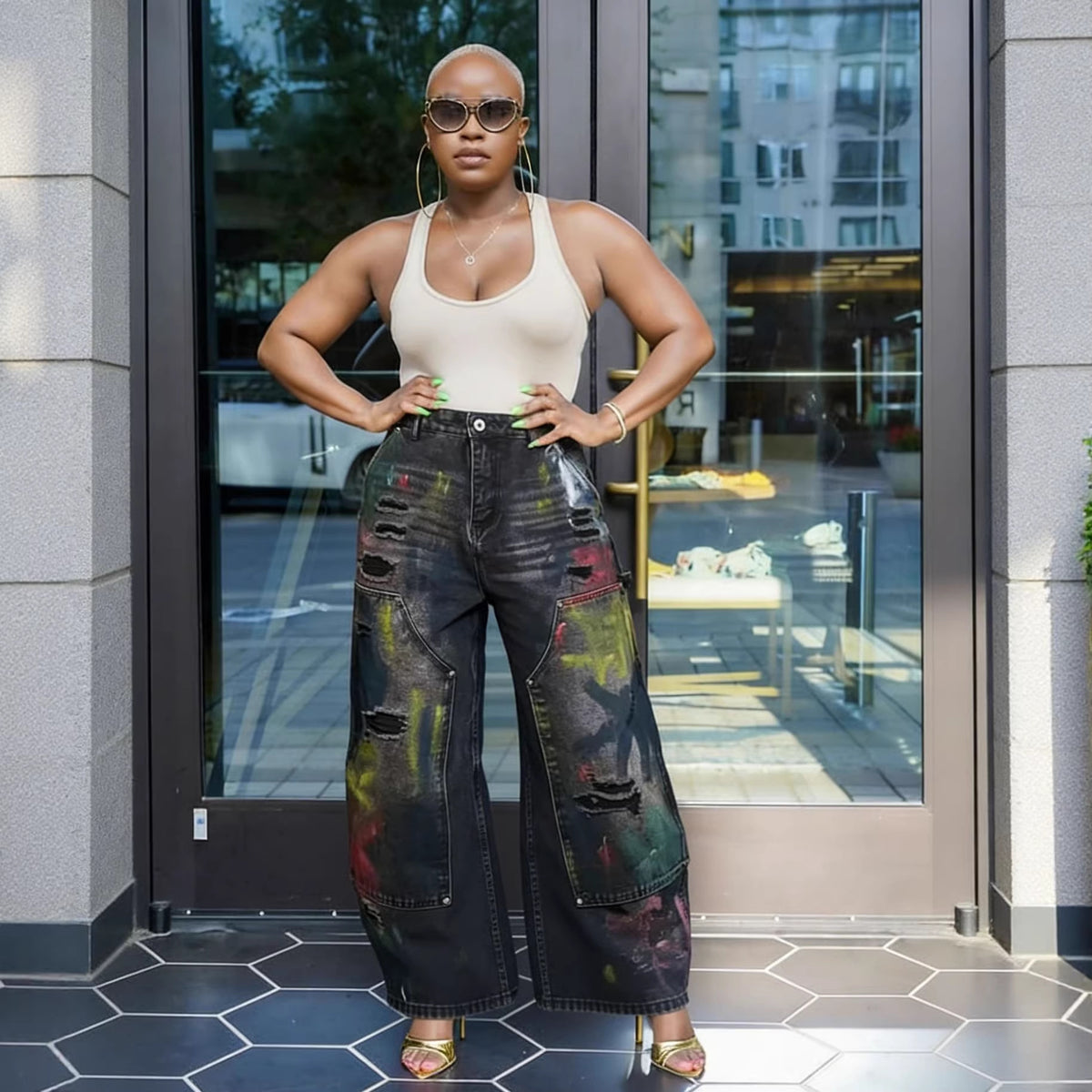 Unwritten Style – Graffiti Mode Wide-Leg Jeans eprolo