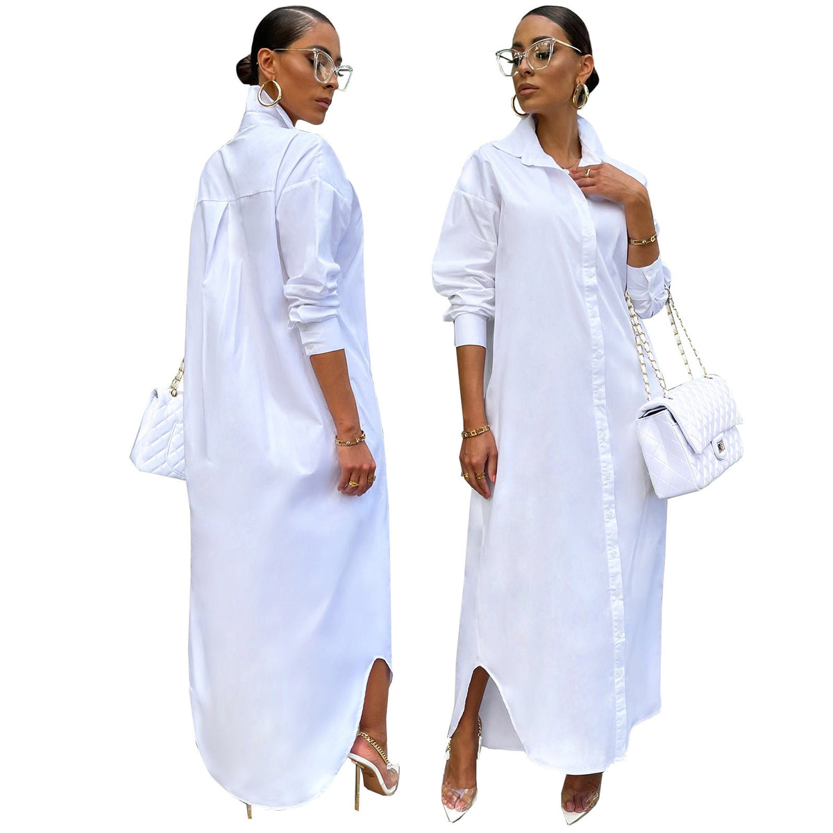 Unwritten Style — Executive Flow Maxi Shirt Dress eprolo