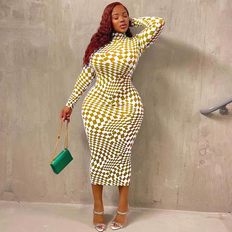 Unwritten Style — Checkered Illusion Midi Dress eprolo