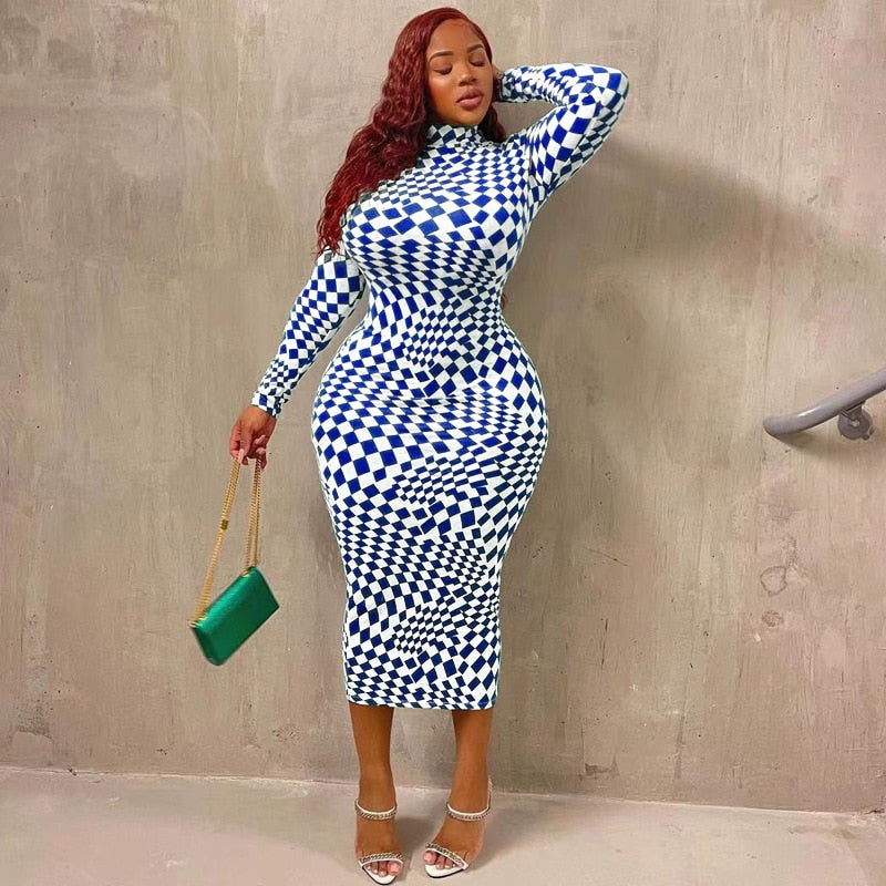 Unwritten Style — Checkered Illusion Midi Dress eprolo