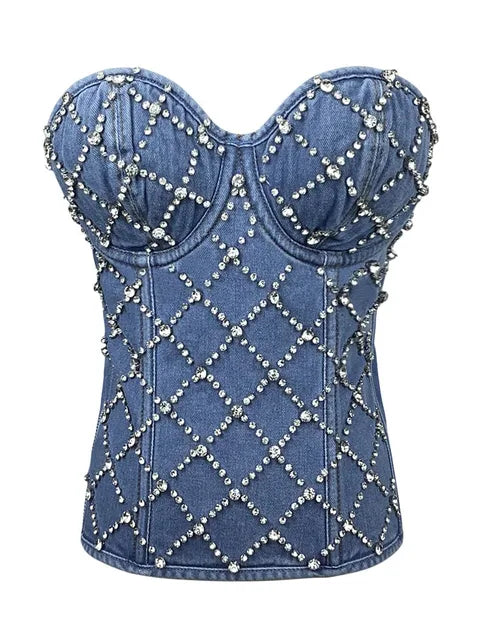 UnWritten Diamond Denim Corset Top eprolo