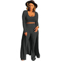 Sexy Women 3 Piece Outfits Crop Top With Long Coat Womens Clothing Outfit Ladies Tracksuits Ensemble Vetement Feme-6