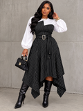 🖤 UnWritten Style | The Boss Lady Pinstripe Statement Dress