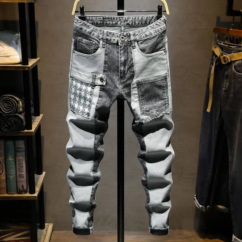 UnWritten Style — Two-Tone Patchwork Cargo Jeans nowadaysfashion