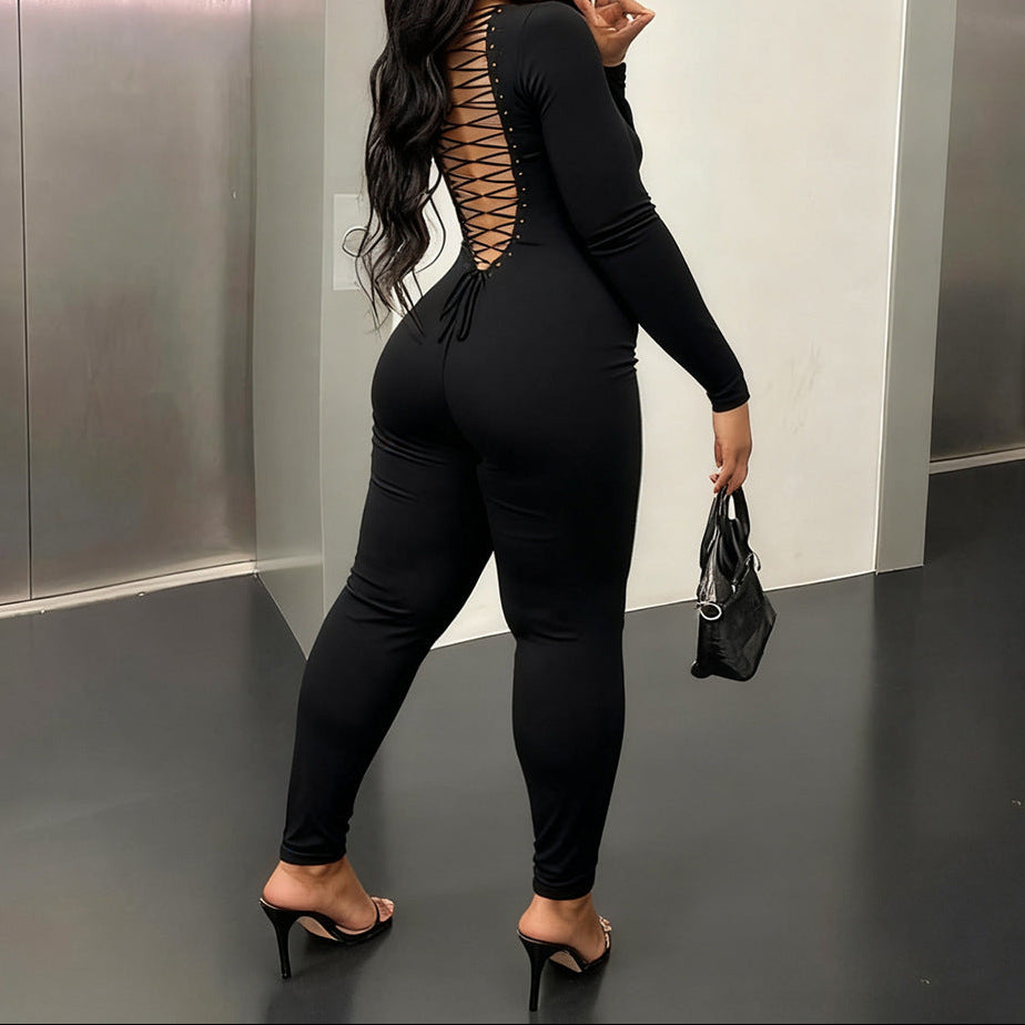 🖤 Unwritten Style — Laced in Confidence Jumpsuit Wanita Store