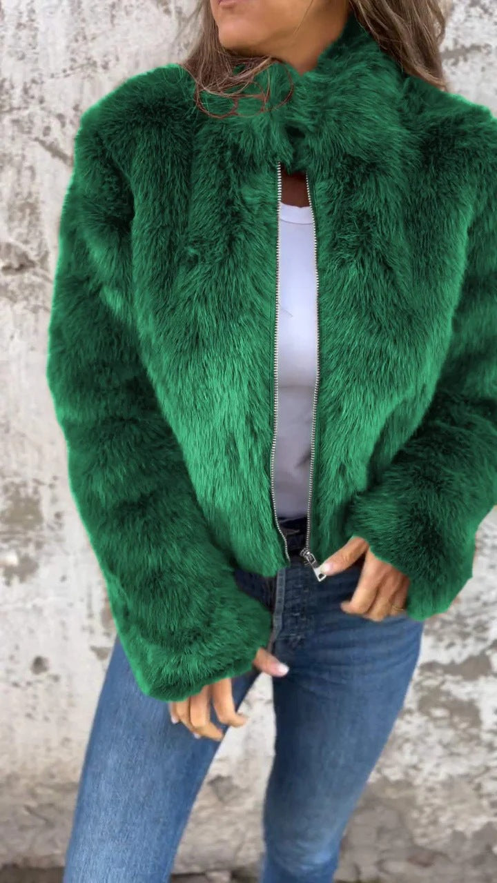 🖤 UnWritten Style — Midnight Luxe Faux Fur Jacket