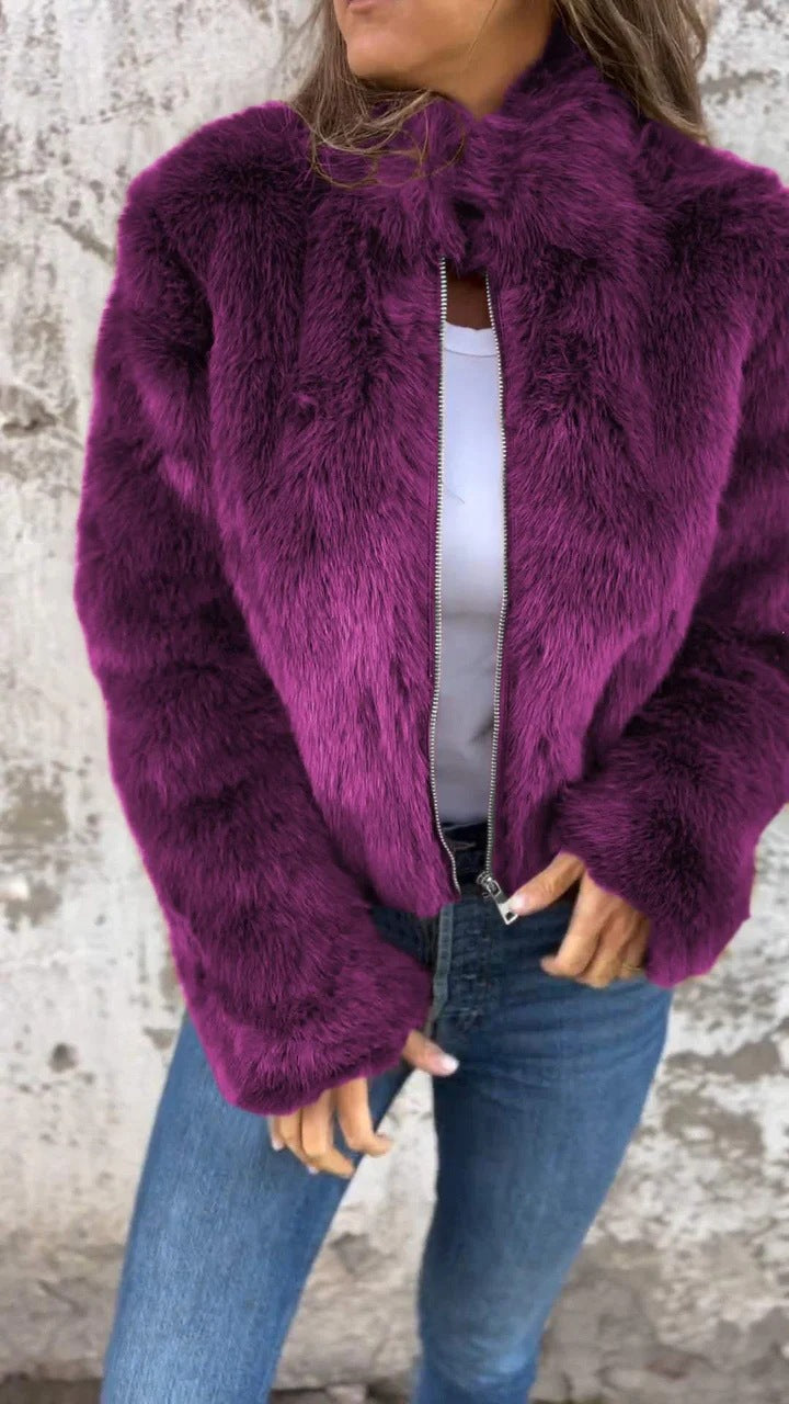 🖤 UnWritten Style — Midnight Luxe Faux Fur Jacket