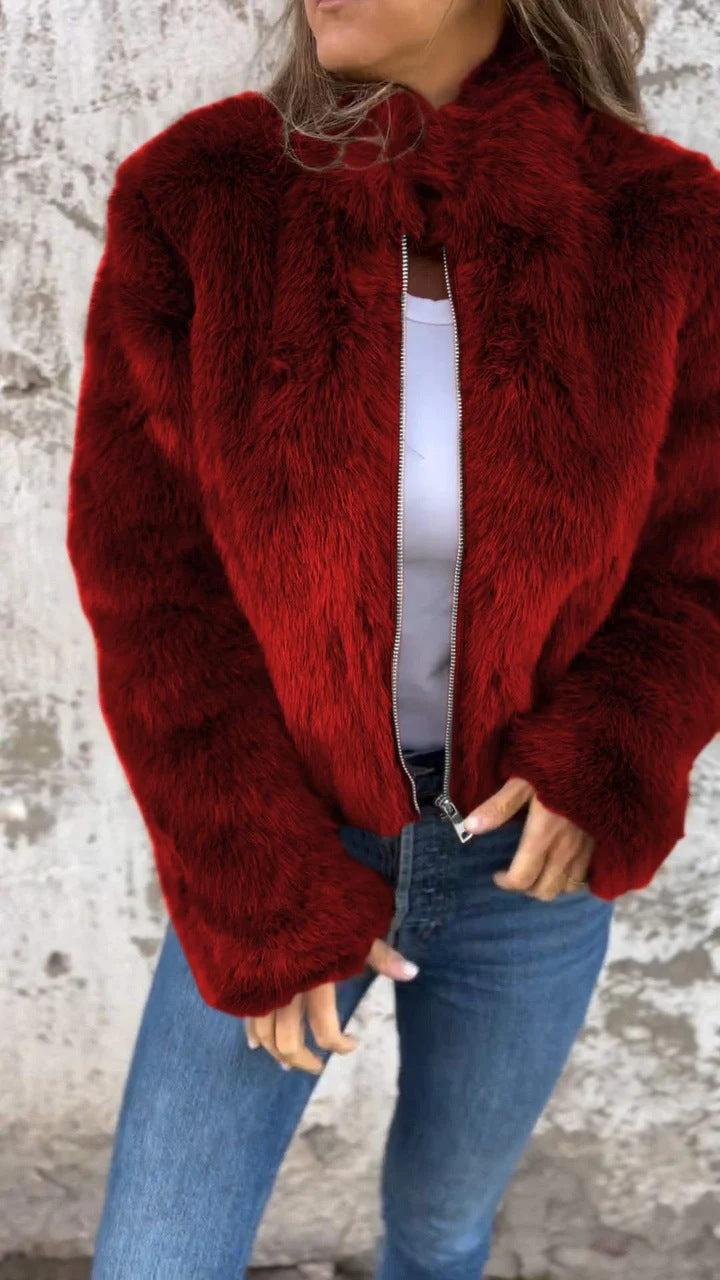 🖤 UnWritten Style — Midnight Luxe Faux Fur Jacket