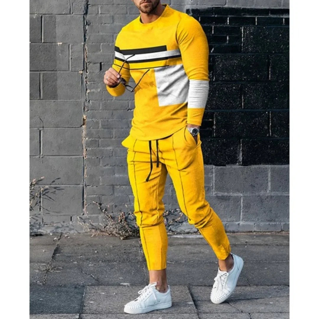 UnWritten - Men Long Sleeved T Shirt+Trousers Tracksuit 2 Piece THRIXINE