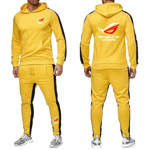 UnWritten - Men's Fleece Tracksuit: Solid Color Jogger Set THRIXINE