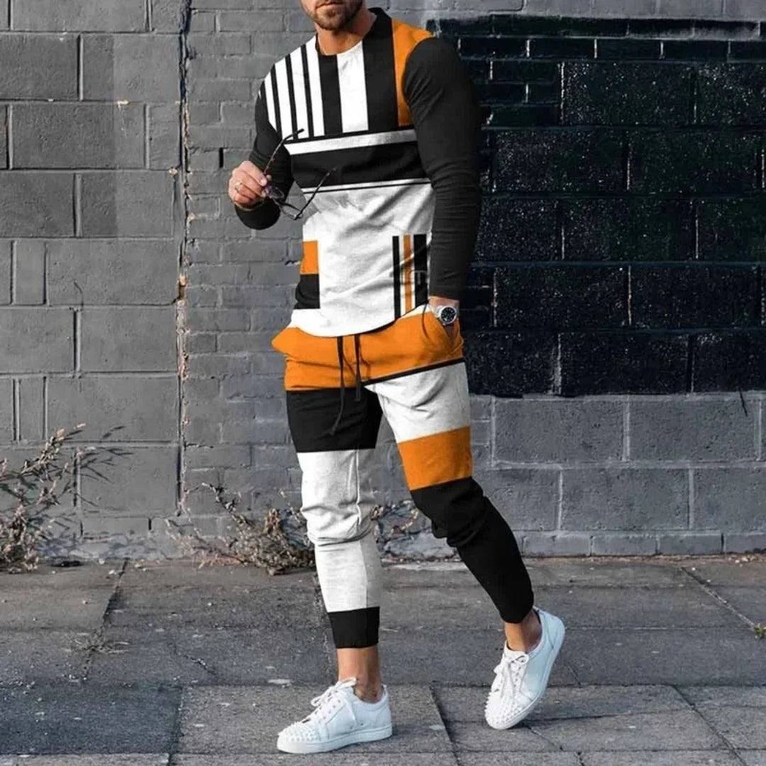 UnWritten - Men Long Sleeved T Shirt+Trousers Tracksuit 2 Piece THRIXINE