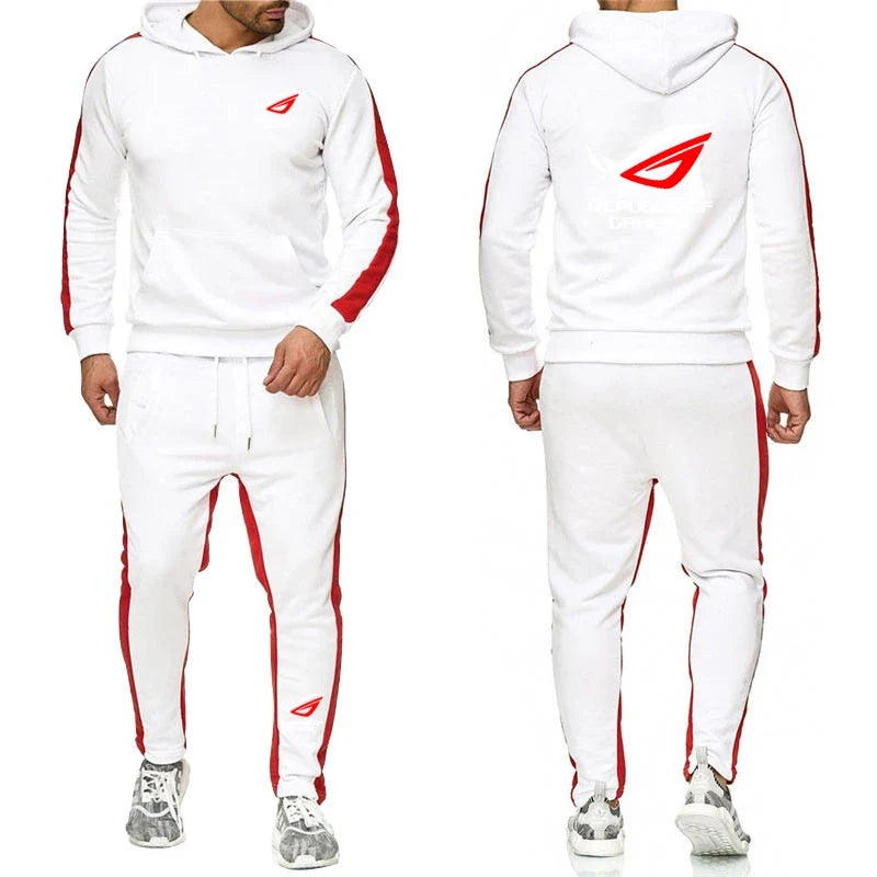 UnWritten - Men's Fleece Tracksuit: Solid Color Jogger Set THRIXINE