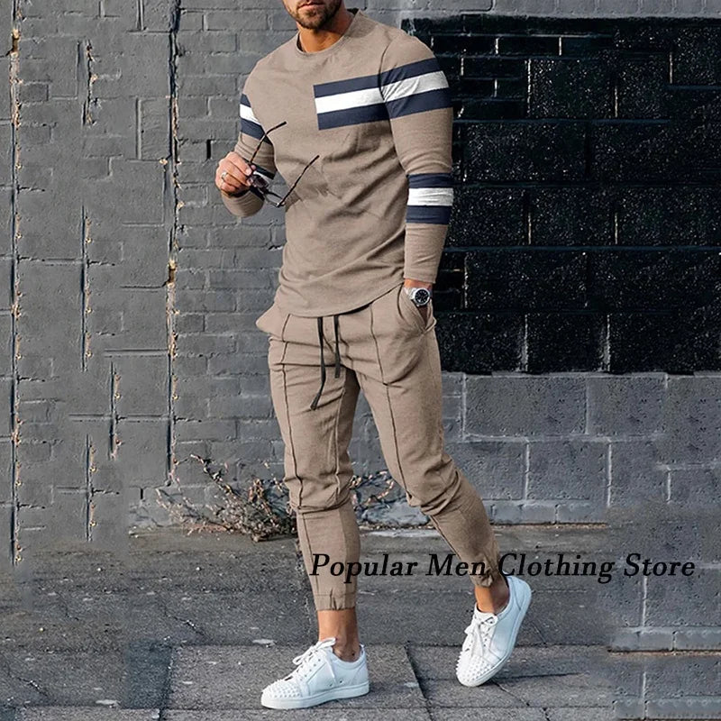 UnWritten - Men Long Sleeved T Shirt+Trousers Tracksuit 2 Piece THRIXINE