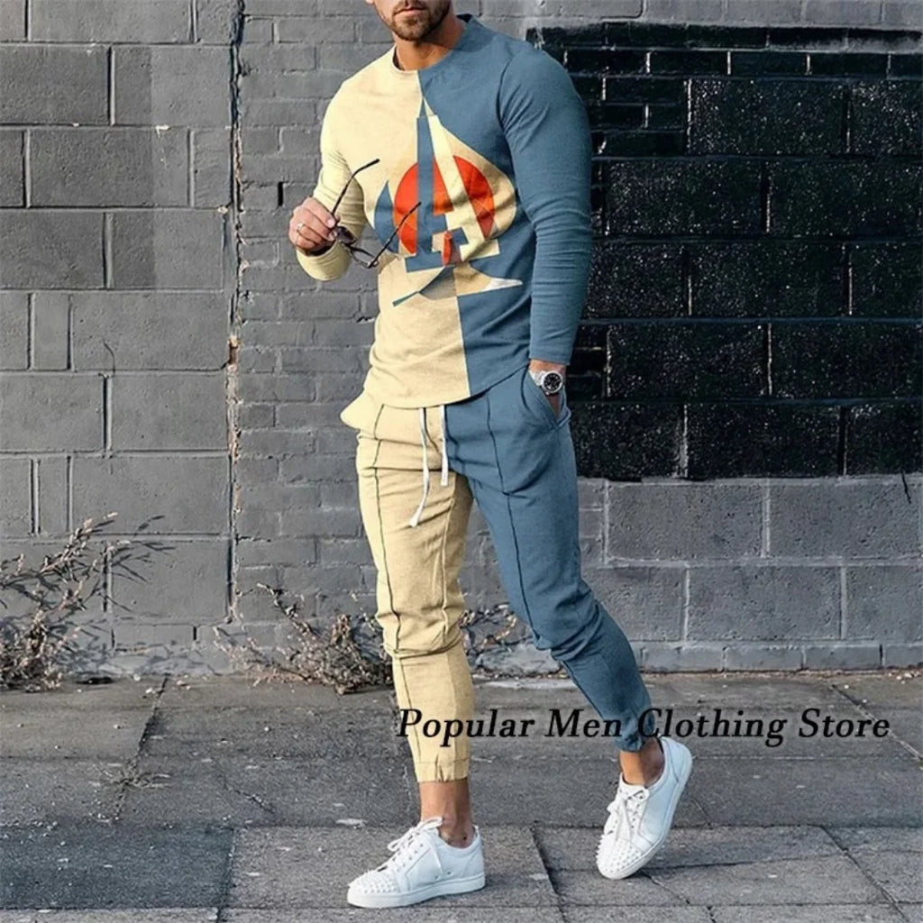UnWritten - Men Long Sleeved T Shirt+Trousers Tracksuit 2 Piece THRIXINE