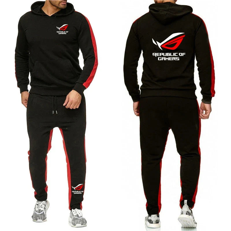 UnWritten - Men's Fleece Tracksuit: Solid Color Jogger Set THRIXINE
